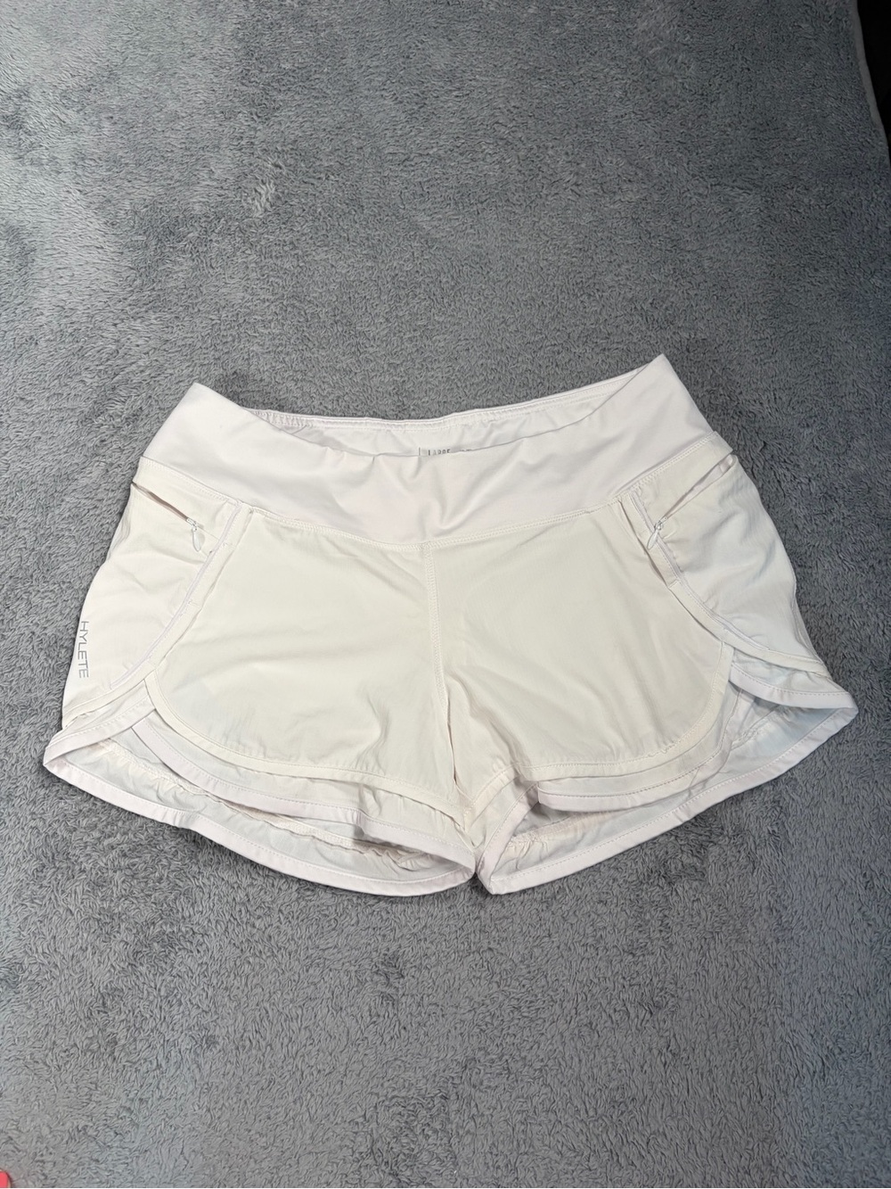 Hylete White Women's Athletic Running Shorts large